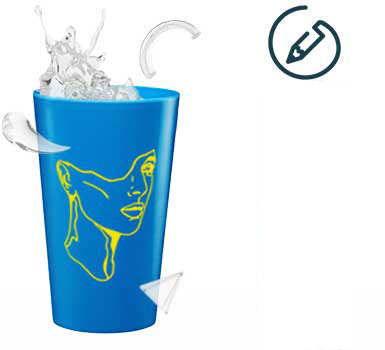 gobelet Ecocup bleu sérigraphié